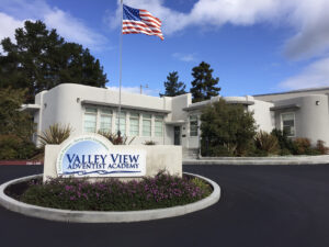 Blue skies above the admin building at Valley View Adventist Academy.